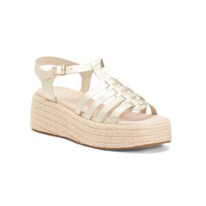 CHOCOLAT BLU Gold Leather Lark Flatform Cage Sandals